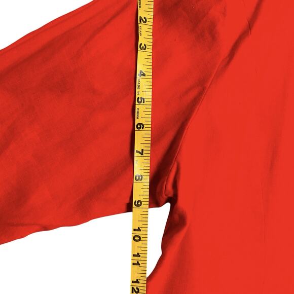 Jones NY Sz 1X Linen Shirt Top Red Asymmetric Button Front Lightweight - Picture 13 of 13